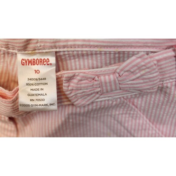 NWT 2006 Gymboree Garden Bloom Easter Pink White Stripe Capris Seersucker sz 10 - Picture 9 of 9